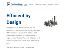 Tablet Screenshot of precisionform.com